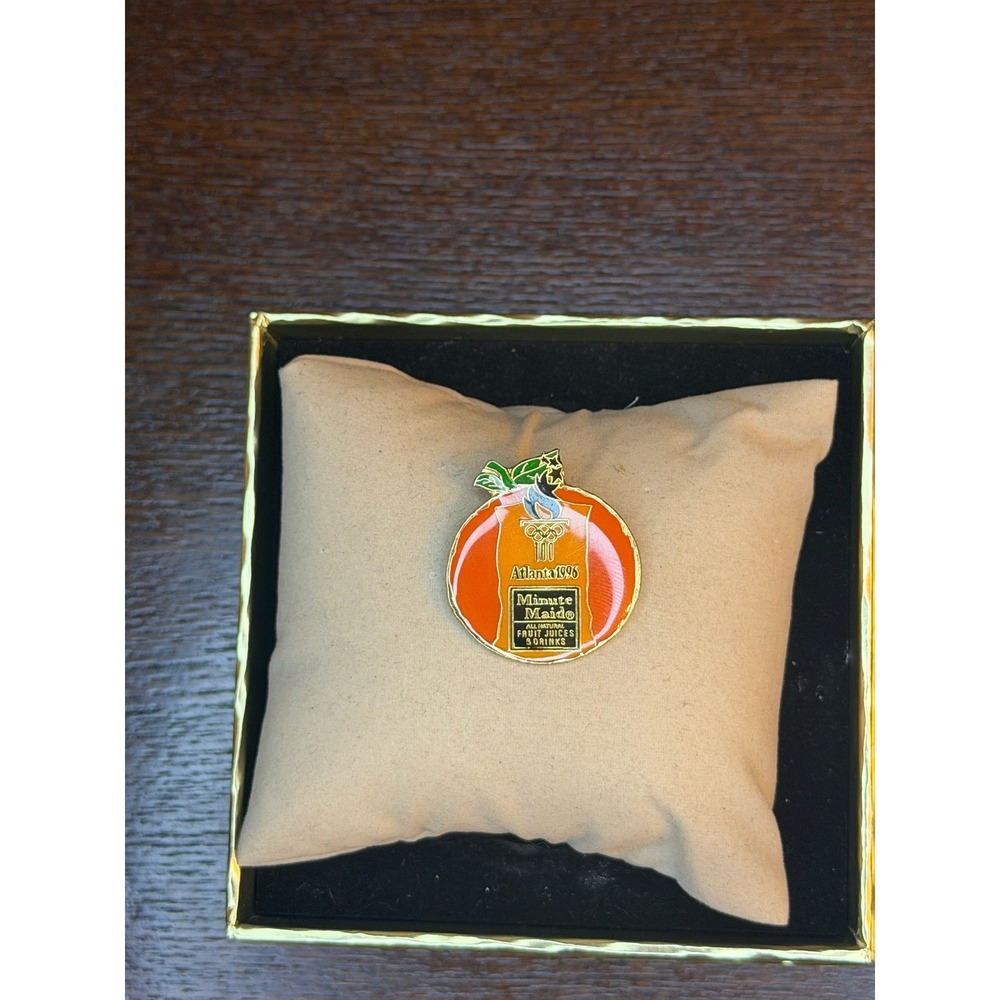Vintage Atlanta 1996 Olympic Minute Maid Orange Juice Enamel Pin Collectible